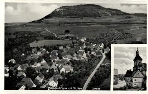 Ak Wissgoldingen Wißgoldingen Waldstetten Ostalbkreis Württemberg, Luftbild von  Stuifen im Hinte