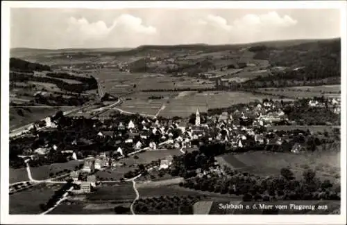 Ak Sulzbach an der Murr, Luftaufnahme von Sulzbach a. d. Murr, Kirche sichtbar, ländliche Umgebun