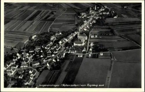Ak Langenenslingen Baden Württemberg, Luftaufnahme von  Hohenzollern