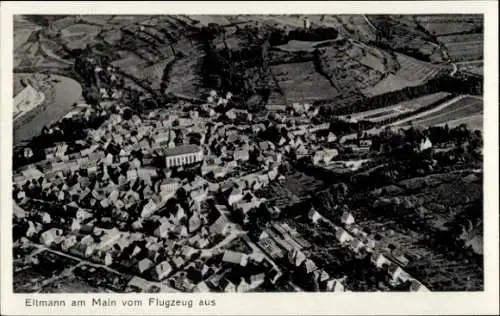Ak Eltmann in Unterfranken, Luftaufnahme von Eltmann, Fluss, Gebäude