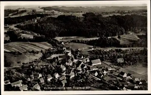 Ak Kirchenkirnberg Murrhardt im Rems Murr Kreis, Fliegeraufnahme, Panorama vom Ort