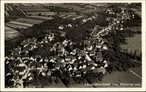 Ak Langenbeutingen Langenbrettach in Würtemberg, Luftaufnahme,  Häuser,Straßen