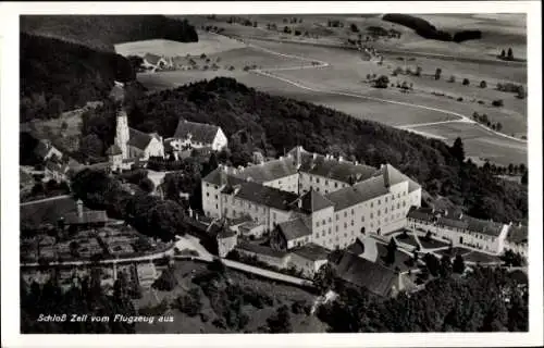 Ak Leutkirch im Allgäu Württemberg, Schloss Zeil, Fliegeraufnahme