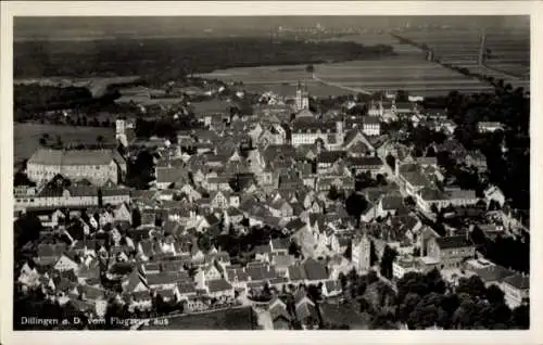 Ak Dillingen an der Donau in Nordschwaben, Fliegeraufnahme