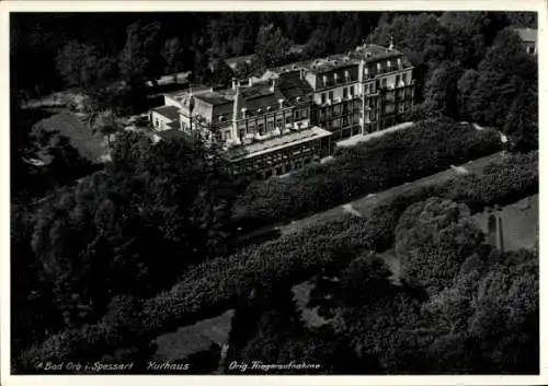 Ak Bad Orb im Spessart Hessen, Blick auf Kurhaus, Fliegeraufnahme,  Architektur