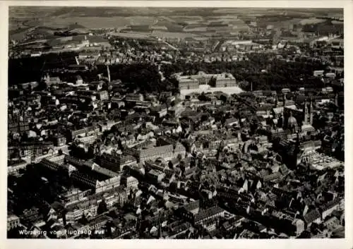 Ak Würzburg am Main Unterfranken, Fliegeraufnahme der Stadt