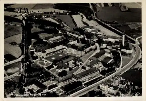 Ak Würzburg am Main Unterfranken, Fliegeraufnahme der Stadt