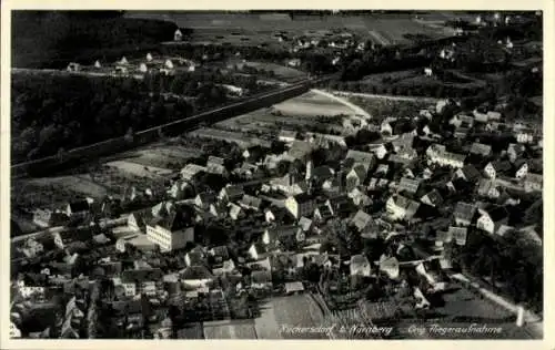 Ak Rückersdorf in Mittelfranken, Luftaufnahme von  Häuserlandschaft, nahe Nürnberg