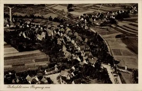 Ak Zaberfeld in Württemberg, Luftaufnahme von  viele Häuser und Felder sichtbar