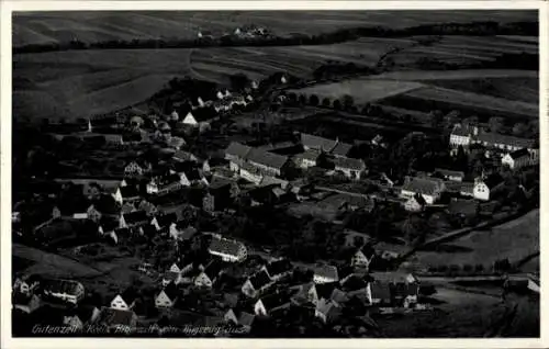 Ak Gutenzell Hürbel Oberschwaben Württemberg, Luftaufnahme, Dorfansicht, umliegende Felder, schwa