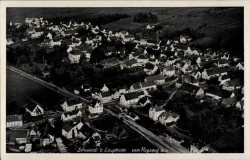 Ak Schwendi in Oberschwaben, Luftaufnahme von Schwendi, viele Häuser, ländliche Umgebung
