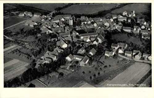 Ak Kerspenhausen Niederaula Hessen, Luftaufnahme
