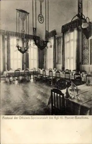 Ak München, Offiziers-Speiseanstalt des Königlichen III. Pionier-Bataillons, Festsaal