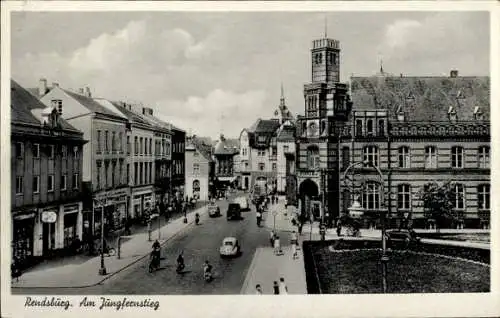 Ak Rendsburg in Schleswig Holstein, Jungfernstieg