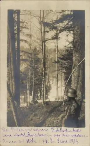 Foto Ak Wachposten, Russland-Höhe 1175, Infanterie-Regiment 217