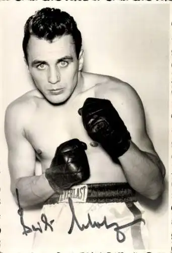 Foto Boxer Bubi Scholz, Autogramm