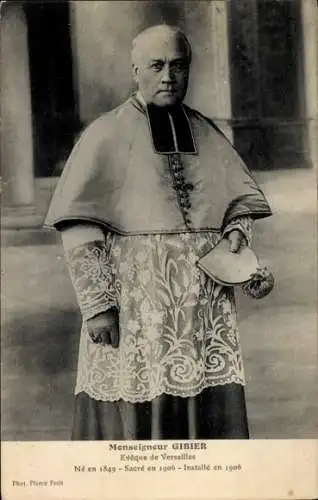 Ak Monseigneur Gibier, Portrait