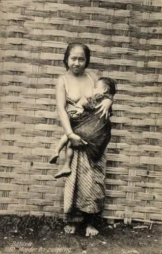 Ak Batavia Jakarta Java Indonesia, Mutter und Kind