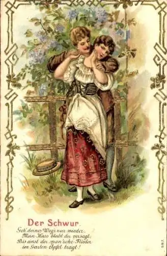 Litho Der Schwur, Geh deines Weg's nur wieder, Liebespaar