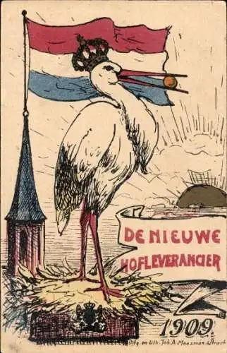 Ak Adel Niederlande, Storch, Hofleverancier 1909