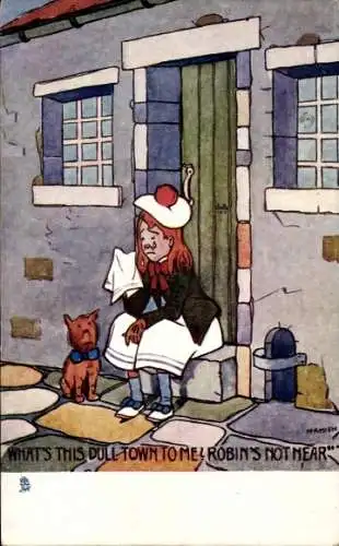 Künstler Ak Hamish, Mädchen, Was ist diese langweilige Stadt für mich, Robin ist nicht in der Nähe
