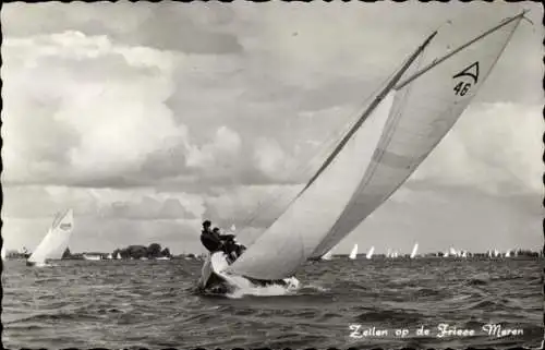 Ak Zeilen op de Friese Meren, Segeln