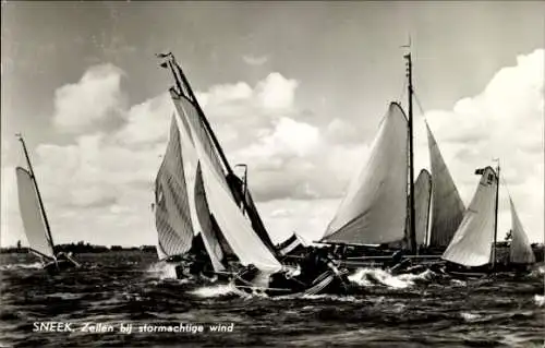 Ak Sneek, Zeilen bij stormachtige wind, Segeln