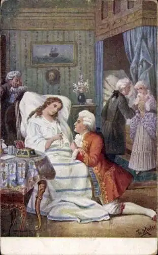 Künstler Ak Rösler, F., Oper von Giuseppe Verdi, La Traviata, Liebespaar