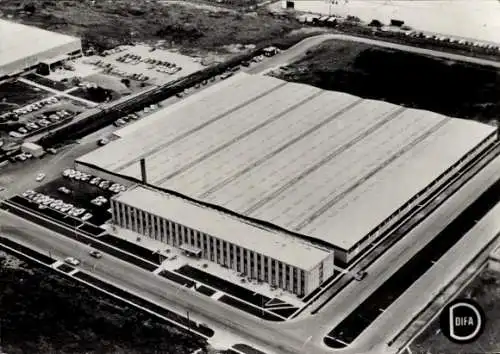 Ak Glostrup Dänemark, AS DIFA, Fliegeraufnahme