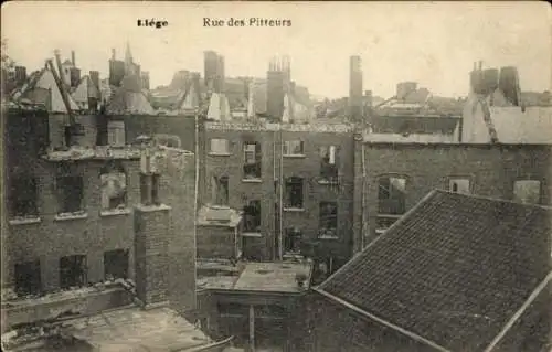 Ak Liège Lüttich Wallonien, Zerstörte Gebäude, Ruinen, Rue des Pitteurs