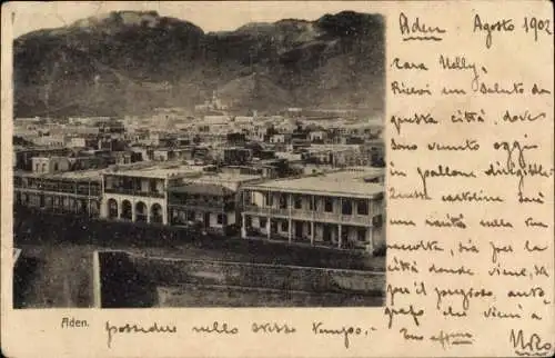Ak Aden Jemen, Aussicht auf  Stadtansicht, historische Architektur