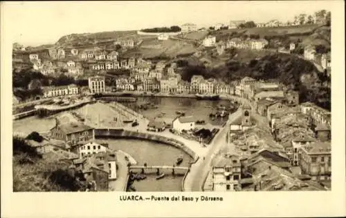 Ak Luarca Spanien, Brücke und Hafen