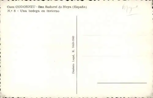 Ak San Sadurní de Noya Cataluña, Una bodega en invierno