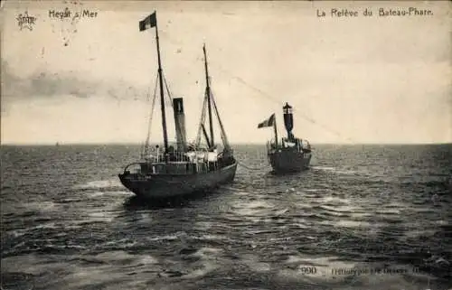 CPA Knokke Heist Heyst Knocke sur Mer Flandre occidentale, La Relève du Bateau-Phare