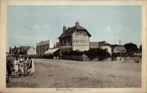 Ak Tharon Plage Loire Atlantique, CASINO A LEBRETON, Tharon Plage - Le Casino, Strand, Gebäude, S