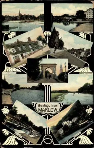Ak Marlow South East England,  mit mehreren Ansichten, Gruß aus  verschiedene Gebäude und Landsch