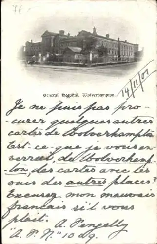 Ak Wolverhampton West Midlands England, General Hospital,  , französischer Text