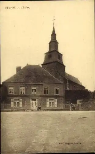 Ak Gedinne Wallonien Namur,  Kirche; alte Architektur; ruhige Umgebung; leicht sepiafarbig