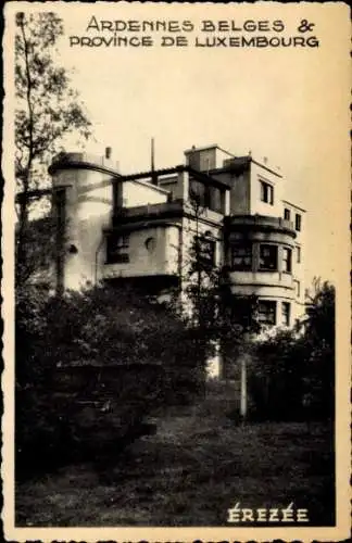 Ak Erezee Wallonien Luxemburg, Ardennes, Provinz Luxemburg, Gebäude, schwarz-weiß