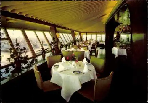 Ak Berlin Charlottenburg, Speiseraum des Restaurant im Funkturm