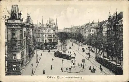 Ak Köln am Rhein, Hohenzollernring, Straßenbahnen
