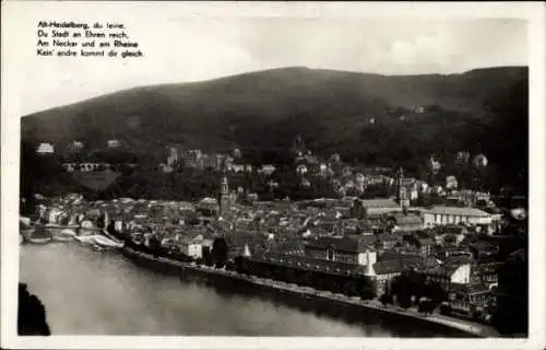 Ak Heidelberg am Neckar, Ansicht der Stadt  Neckar, rheinhessische Landschaft