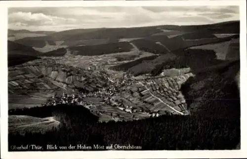 Ak Oberhof im Thüringer Wald, Blick von der Hohen Möst auf Oberschönau