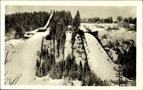 Ak Oberhof im Thüringer Wald, Skipisten, Schneelandschaft, Skispringen, Thüringen