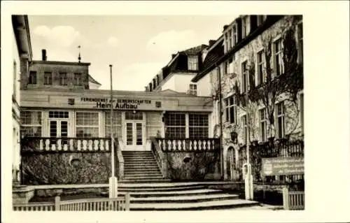 Ak Seebad Bansin, FDGB Erholungsheim Aufbau, Eingang