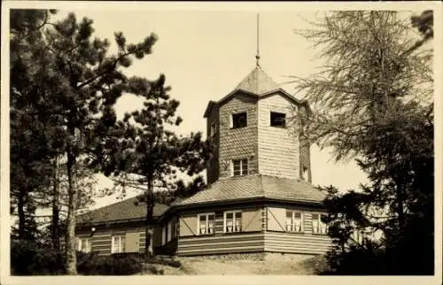Ak Meuselbach Schwarzmühle Thüringen, Meuselbacher Kuppe, Turmgaststätte