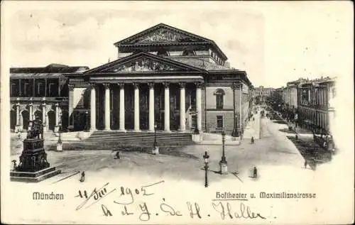 Ak München, Hoftheater, Maximilianstraße,