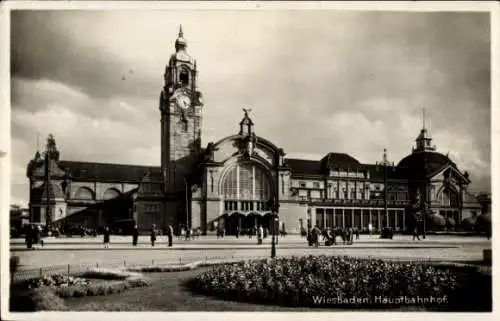 Ak Wiesbaden Rhein, Hauptbahnhof