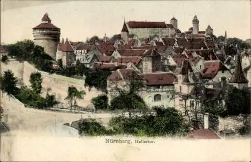 Ak Nürnberg in Mittelfranken, Teilansicht, Hallertor