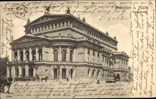 Ak Frankfurt am Main, Opernhaus Frankfurt, s Gebäude, Brief an Maria, 1903